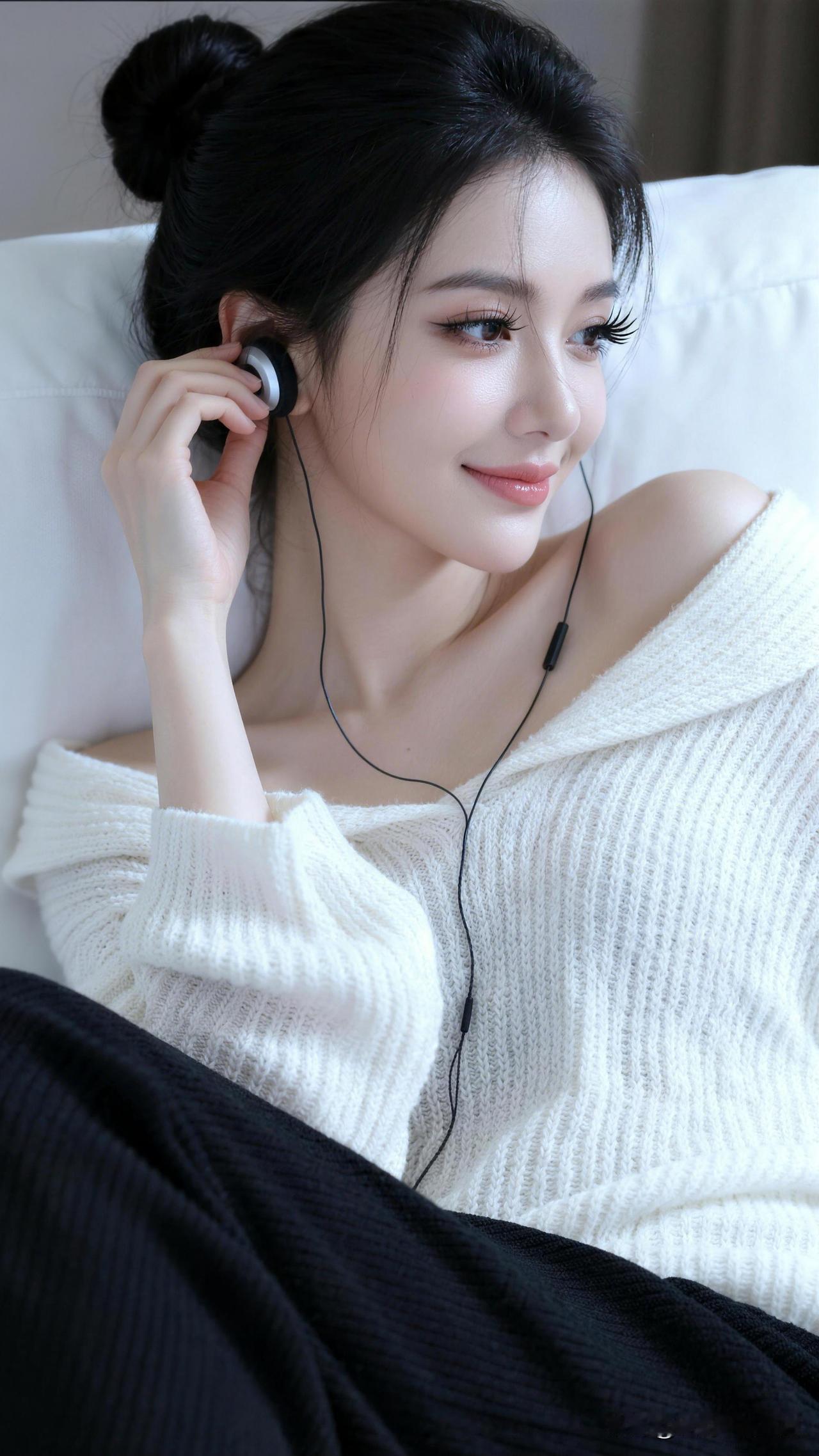 耳畔轻语，心随音动。分享唯美照片慵懒午后，耳机里的音乐，享受宁静时光。🎧💭