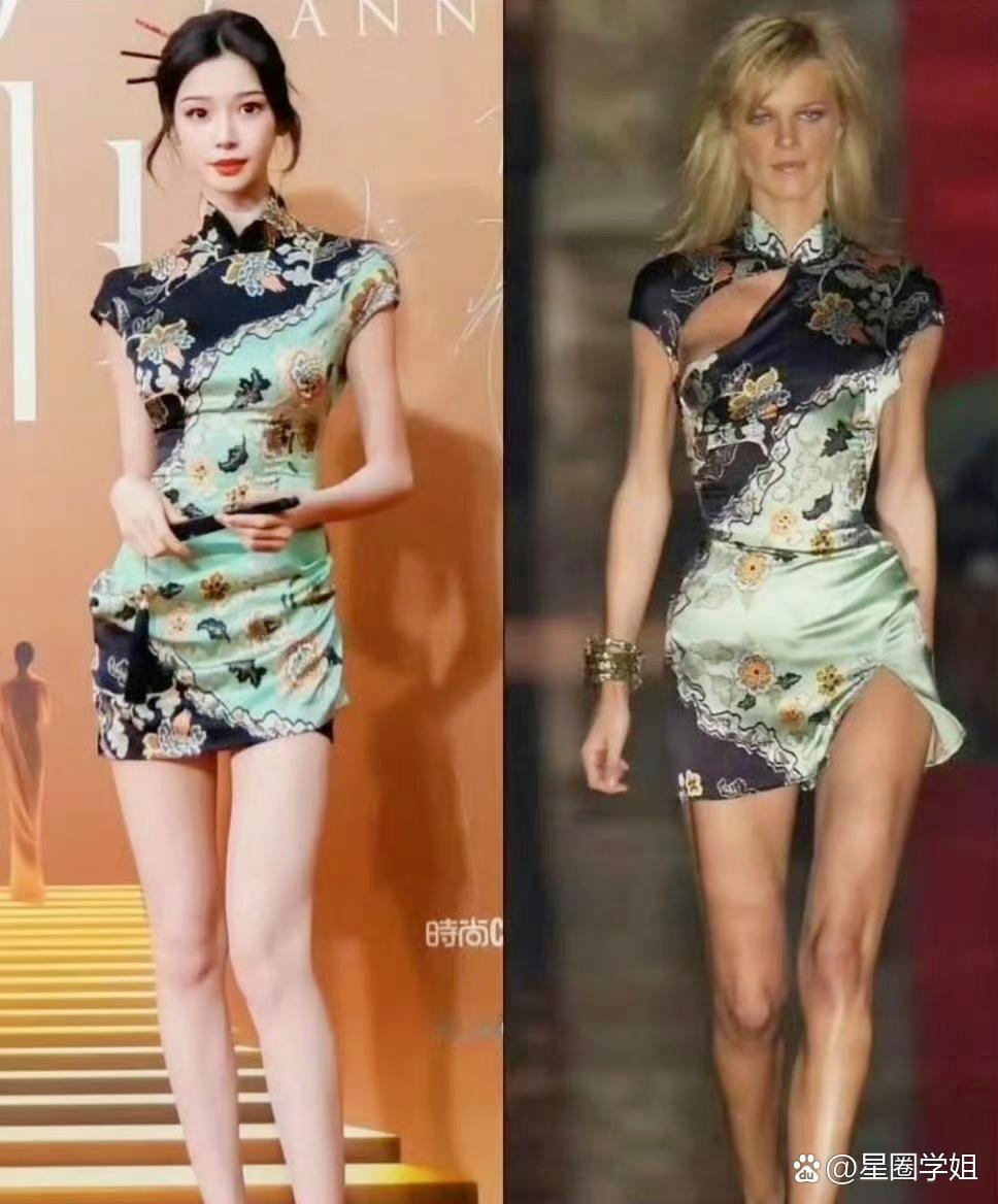 易梦玲把领口处缝起来了，竟然比原版好看！