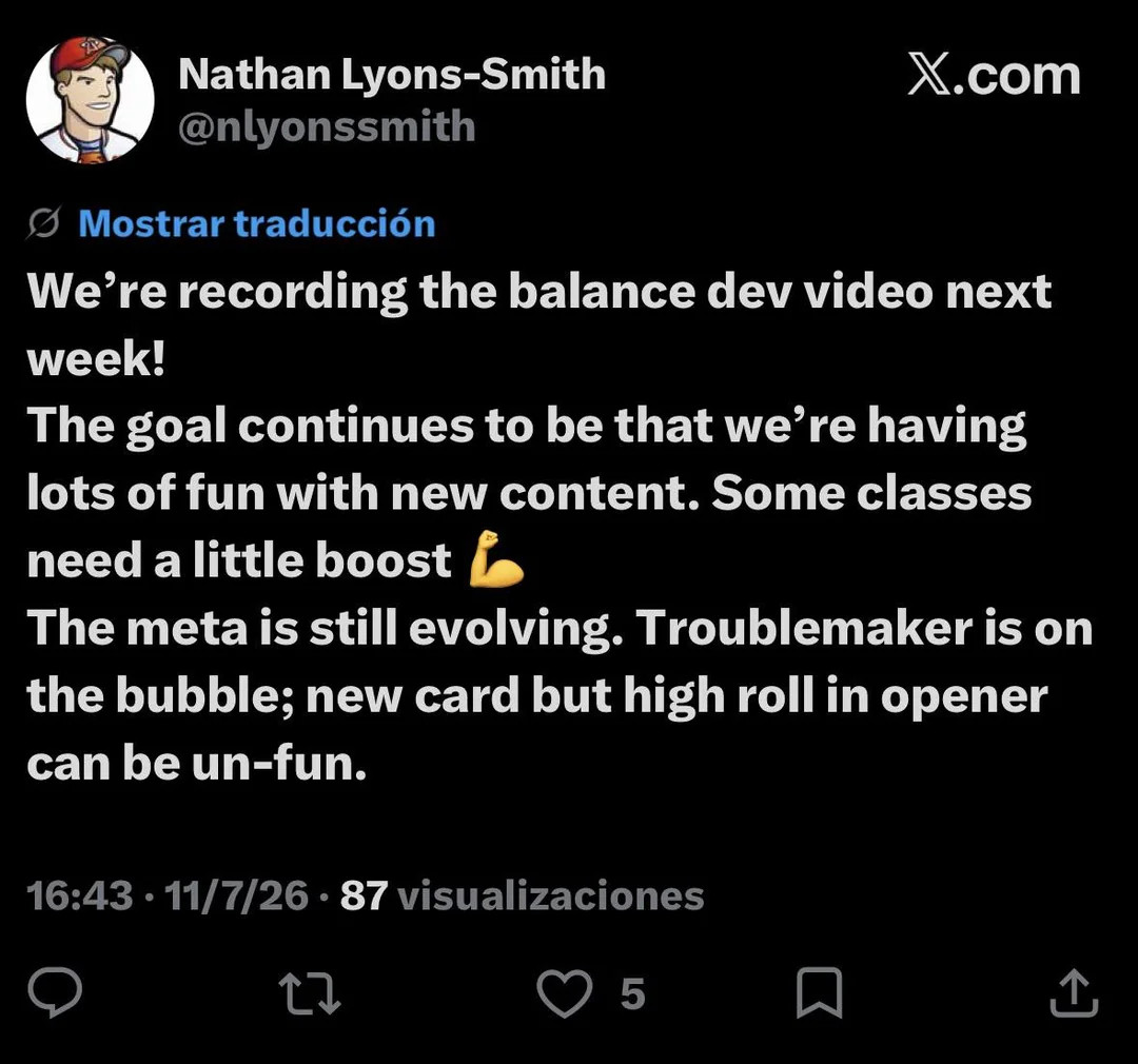 炉石传说炉石执行制作人Nathan针对平衡补丁预告的预告：-下周我们就会录制平