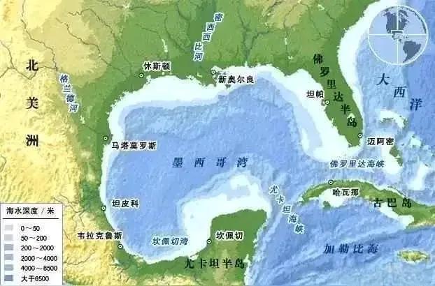 墨西哥湾，是一个很特殊的海湾，它面积154万平方公里，平均水深1512米。它不是