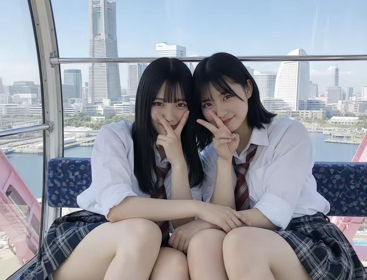 和闺蜜一起坐摩天轮，城市美景尽收眼底！🎡👭🏙️摩天轮摩天轮美景图摩天轮