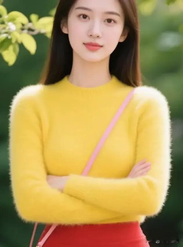 黄衫红裙，揉碎了秋日的明媚与热烈复古红裙风知性大姐姐文案温柔黄裙子