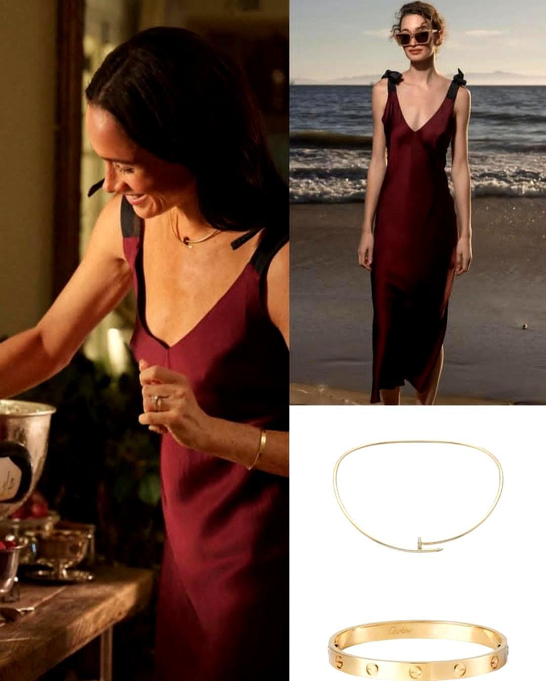 一条3000块的打折吊带裙，配上10万块的卡地亚项链，42岁的梅根，算盘打得比谁