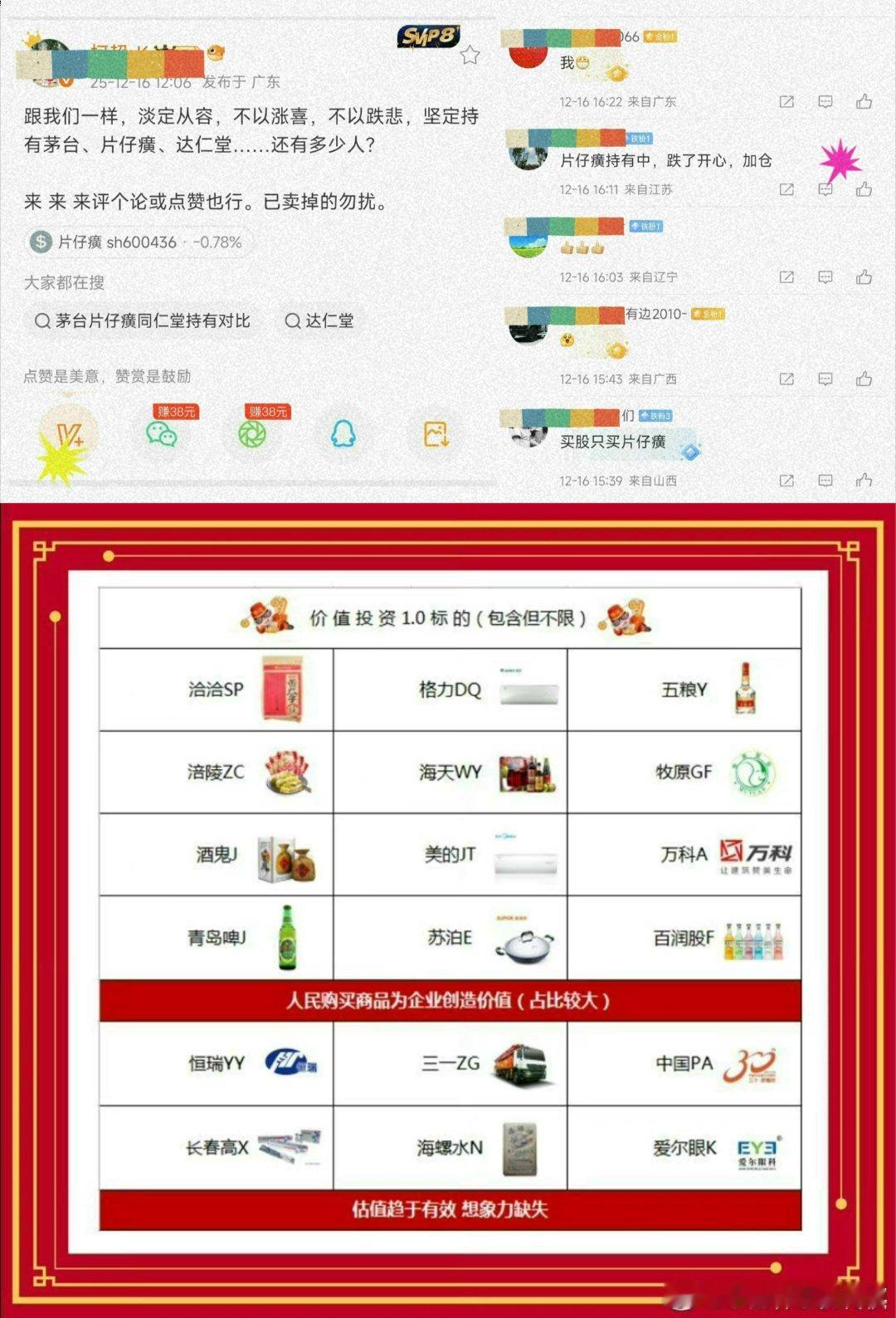 也是挺厉害的片仔癀480跌到170（牛市中，要是阿飞玩家，早就炸裂了）同仁堂60