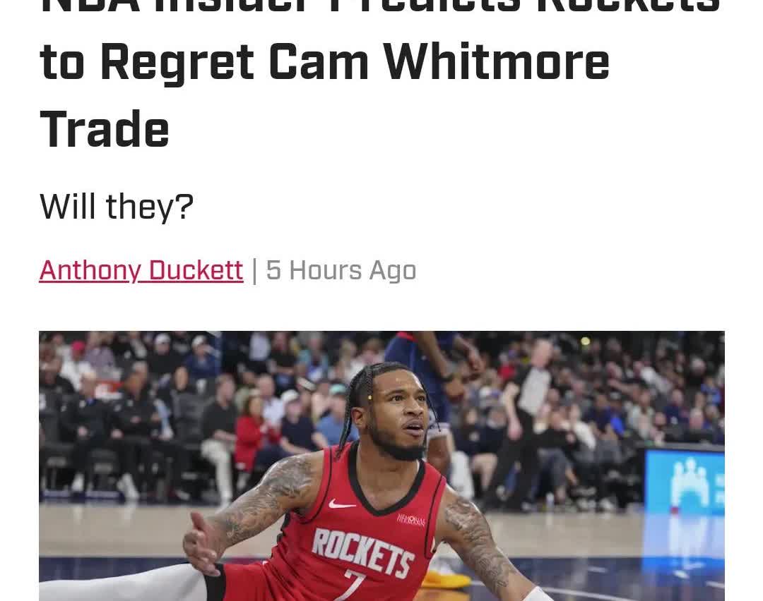 NBA内幕预测火箭后悔交易白魔‼️火箭对第四顺位的选择有点犹豫不决！根据看台