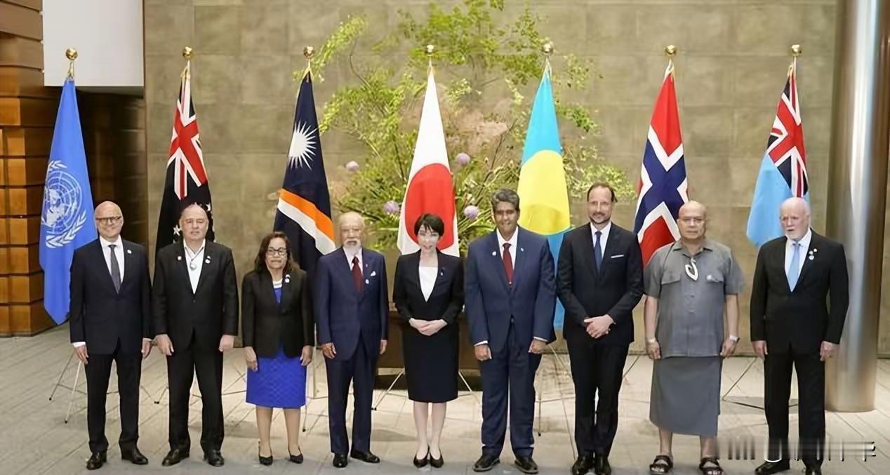 实现了大国梦想，这是日本首相高市早苗与太平洋岛国领导人的合影，在此时此刻日本真正