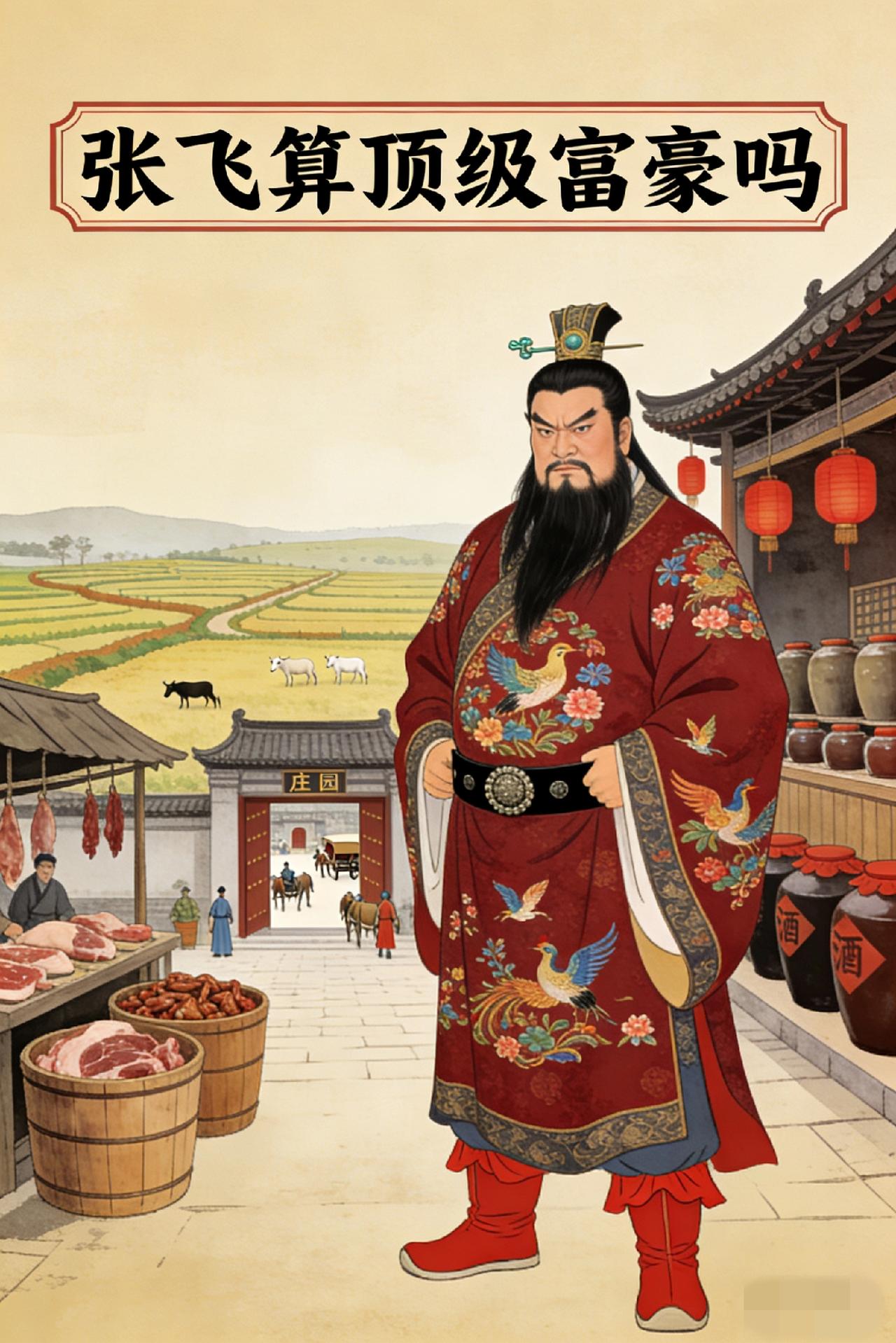 论三国隐藏富豪，张飞能算一个吗？他的家财换算到今天，是什么水平？首先，来