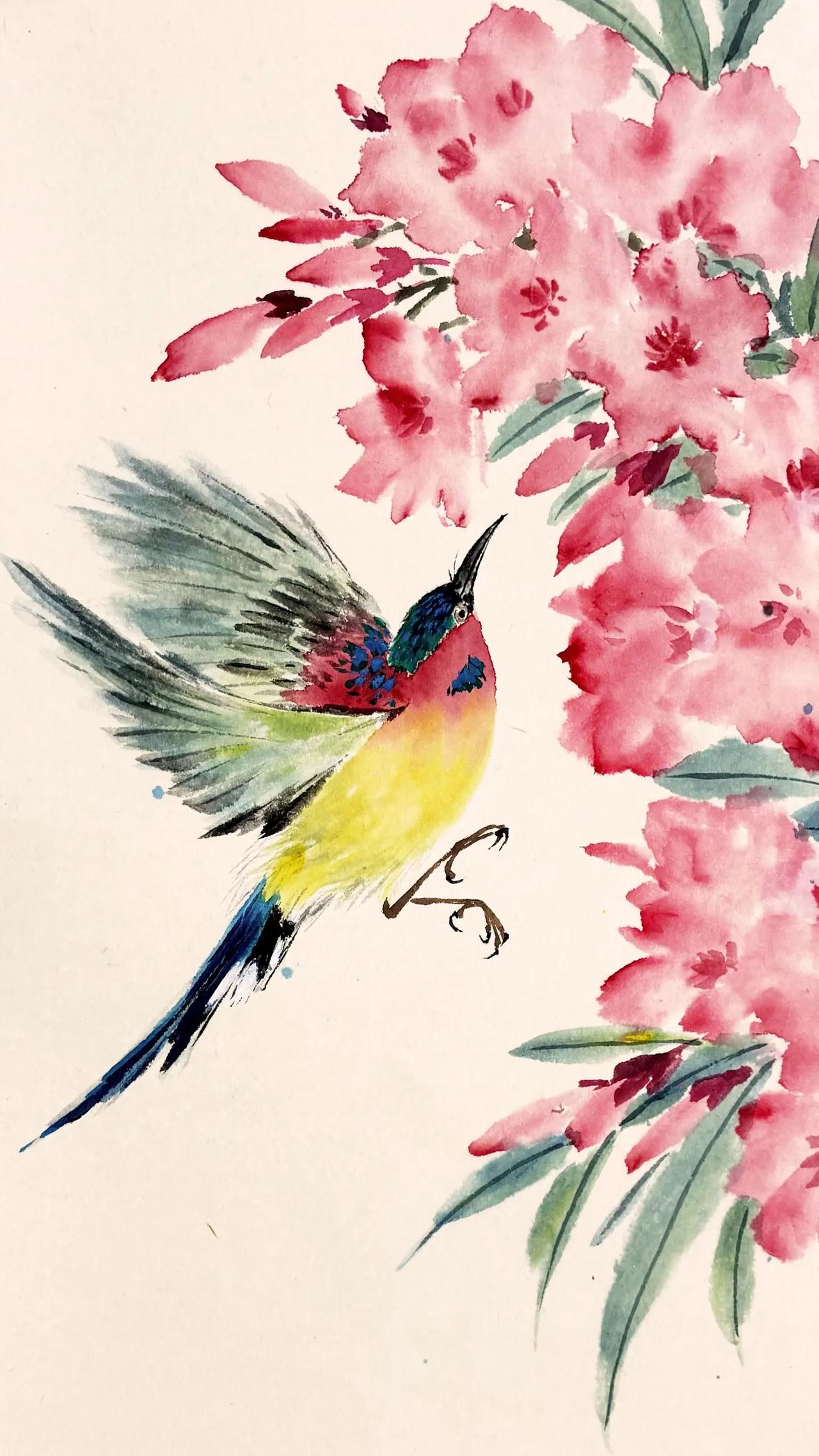 花鸟画意画鸟国画作品