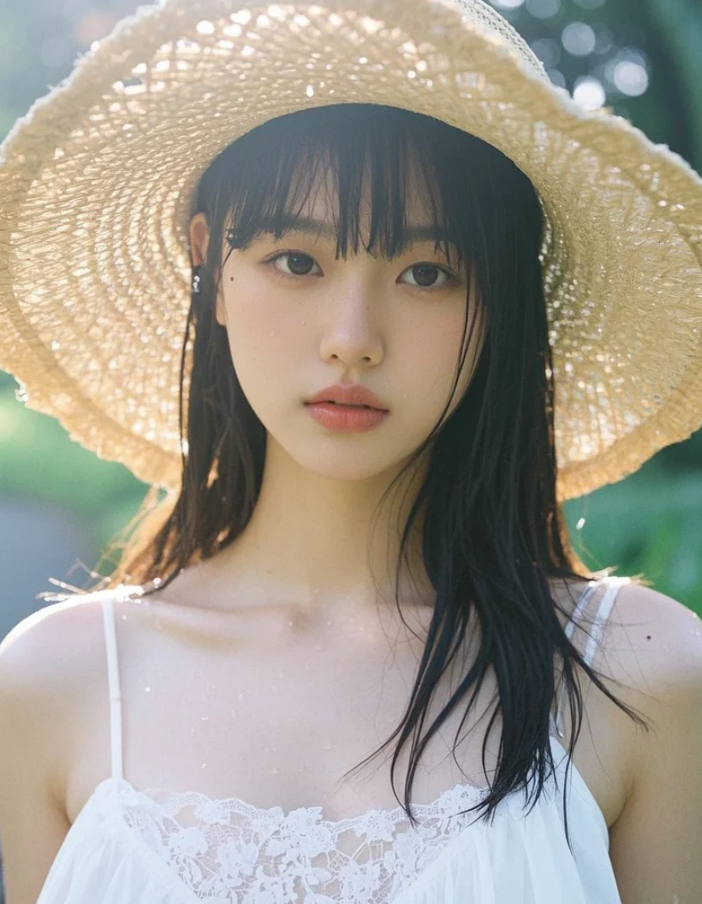 她的步伐轻快，宛如林间跳跃的小鹿。