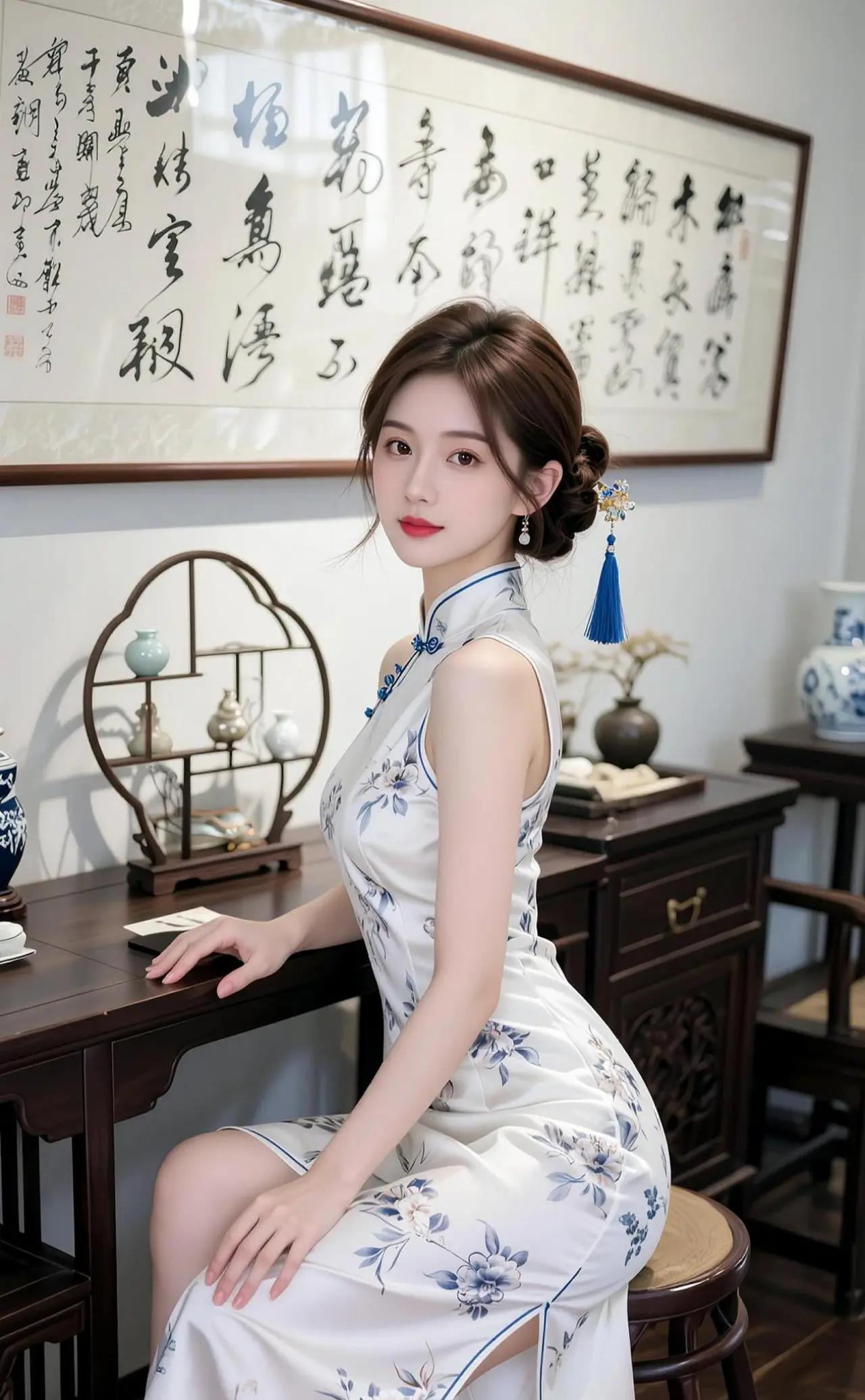 优雅旗袍，东方韵味，古典与现代的完美融合。美韵诗词分享