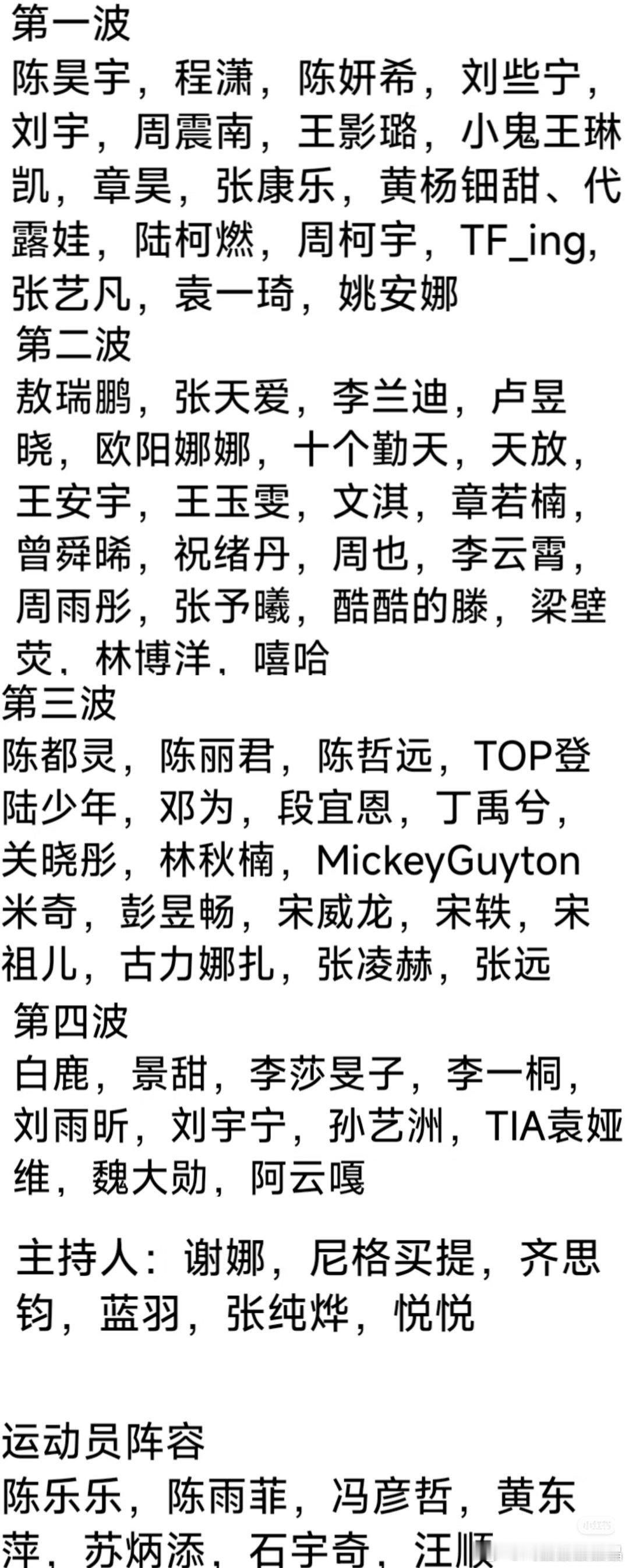 微博之夜微博之夜已官宣阵容如下所示