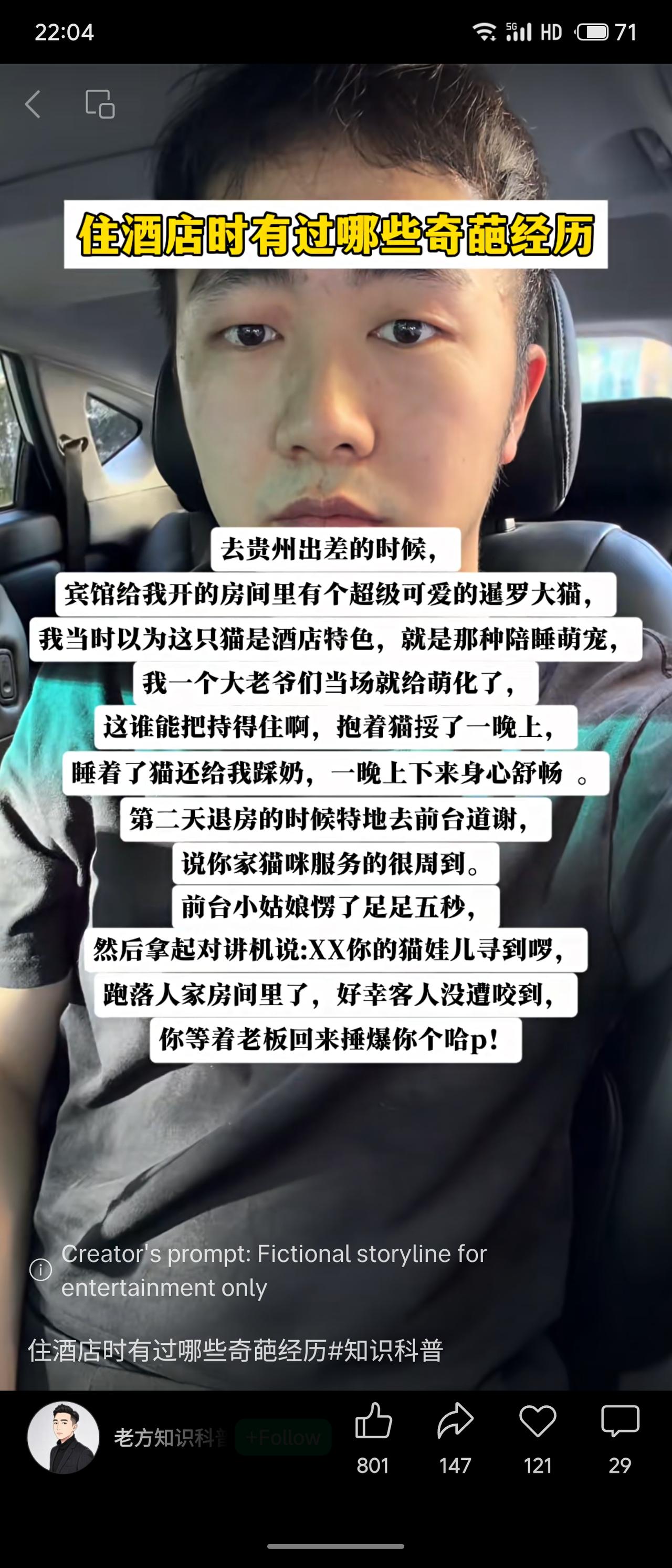 在贵州出差住酒店，房间里有只超萌暹罗猫，误以为是酒店陪睡宠物，抱了一整晚，还被踩