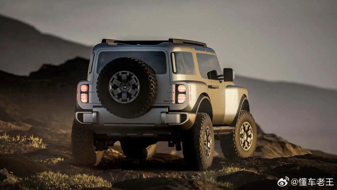 现代WildBoulder概念车你别看这是个SUV，实际上是一个皮卡平台做成了