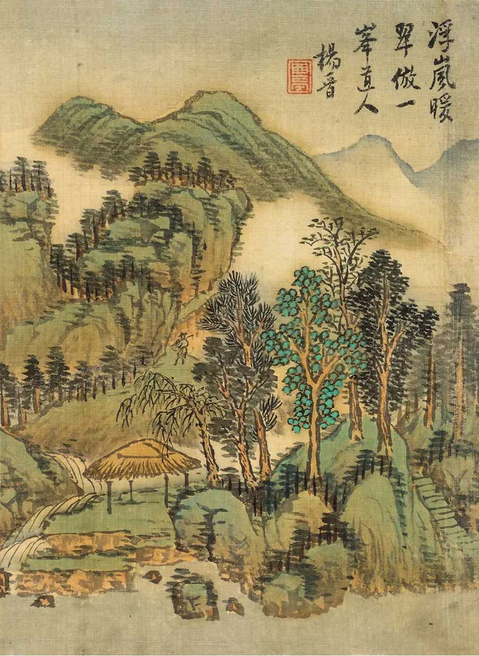 清杨晋仿古山水册。杨晋（1644-1728），字子和，号西亭，常熟人，师承清
