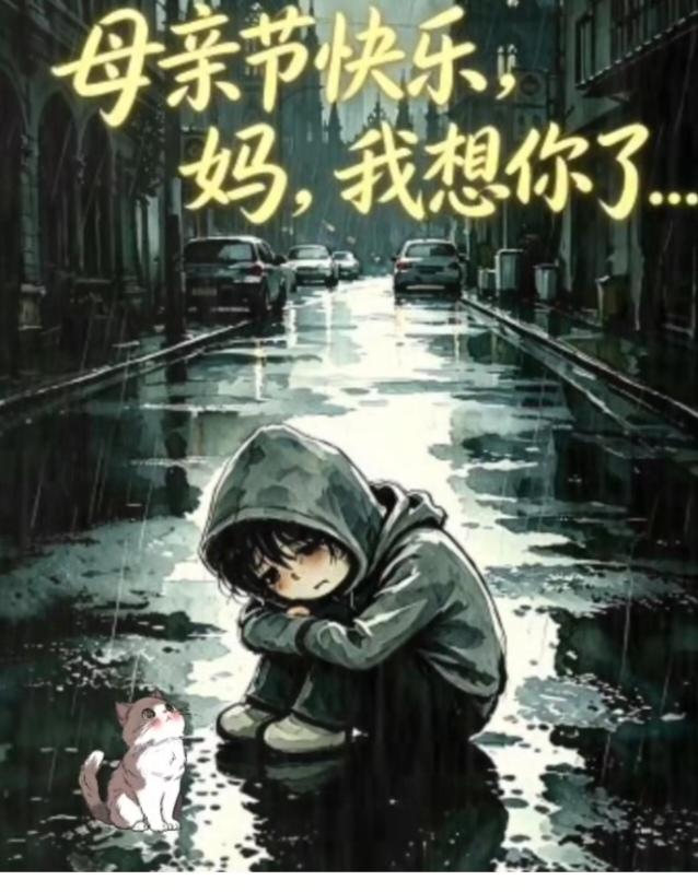 〔欣赏图片〕图中画面得深思；有妈孩子像个宝；无妈孩子像根草；愿父母要有责
