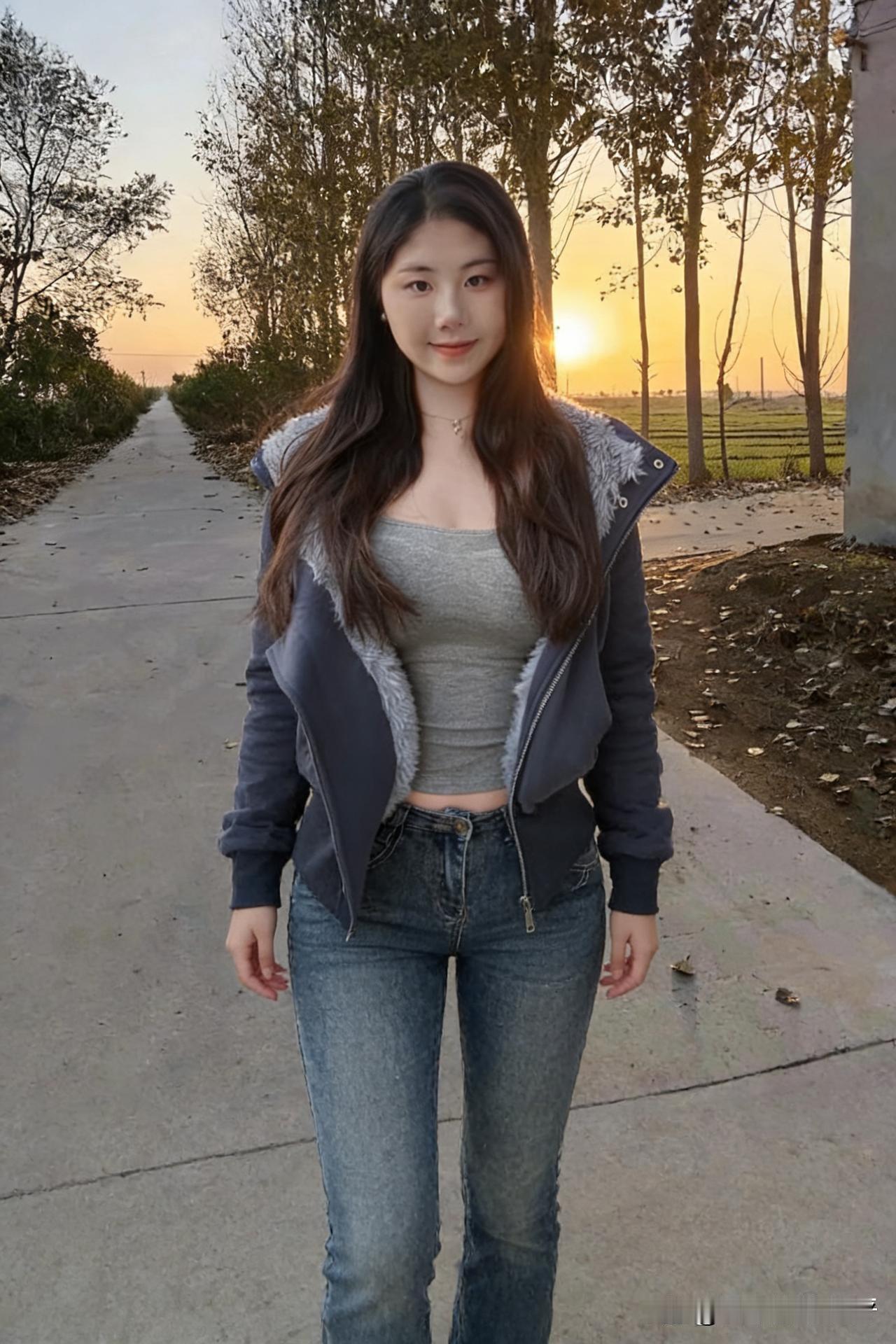 秋日黄昏漫步林间小道，简直是神仙般的享受。夕阳西下，天边被染成温软橘红，流云也