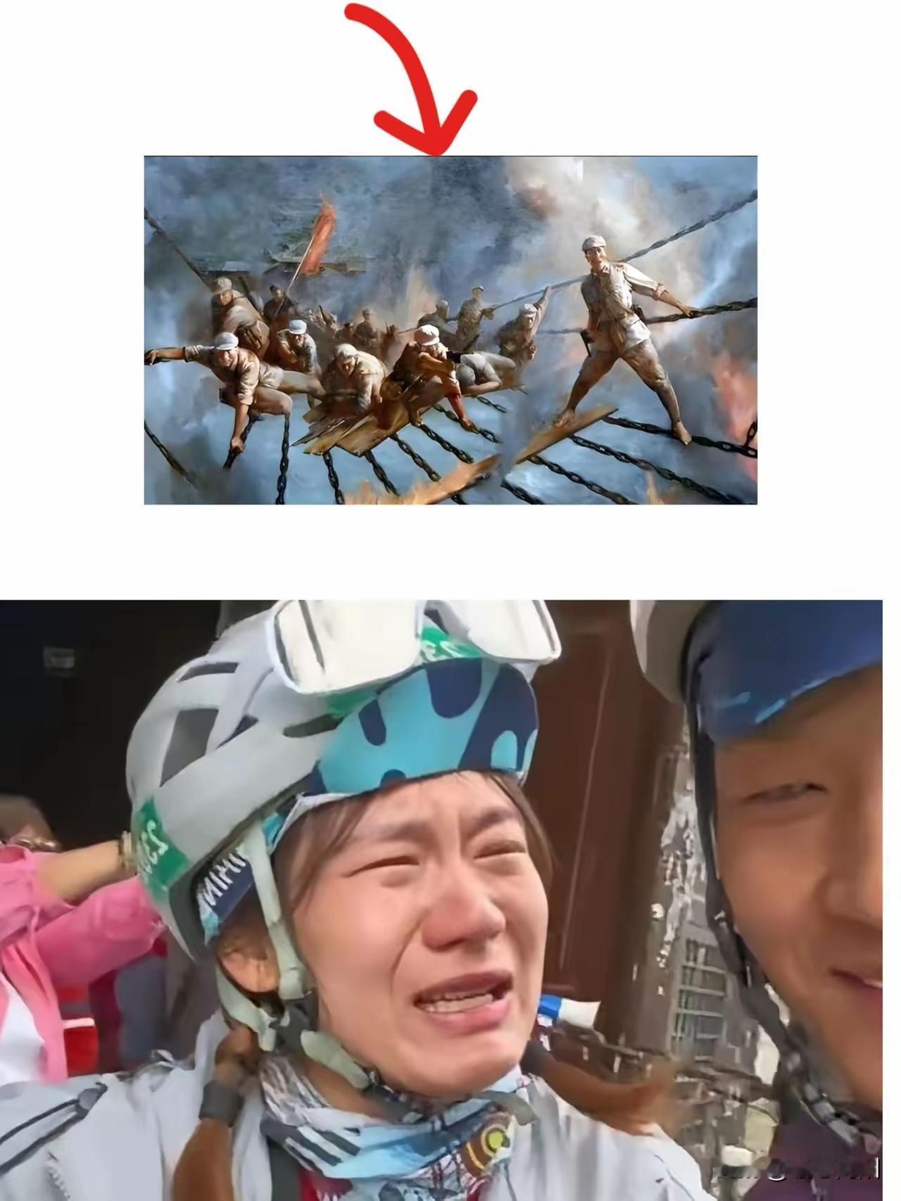 一句“你敢用身体挡子弹吗？”震动全网。南京女子陈雨和老公来泸定桥旅游。看着桥下