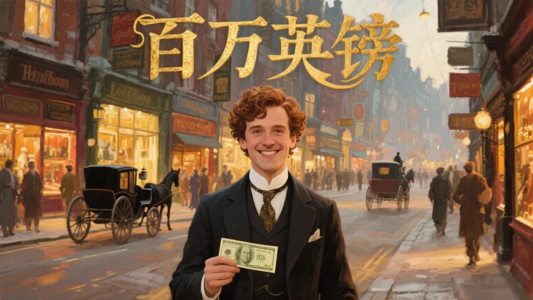 两个富裕的老头，闲来没事，就打了一个赌：他们把一张一百万英镑面值的巨额钞票给一位