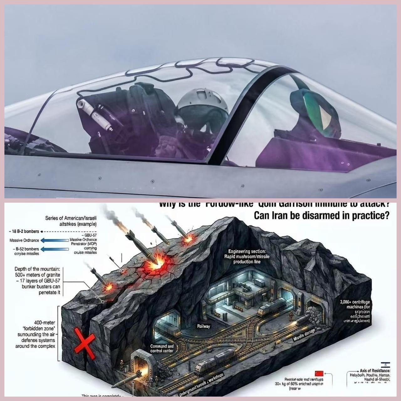 美以的飞行员估计都飞懵了。费老大的劲，才找到一个发射口，一发昂贵的钻地弹下去