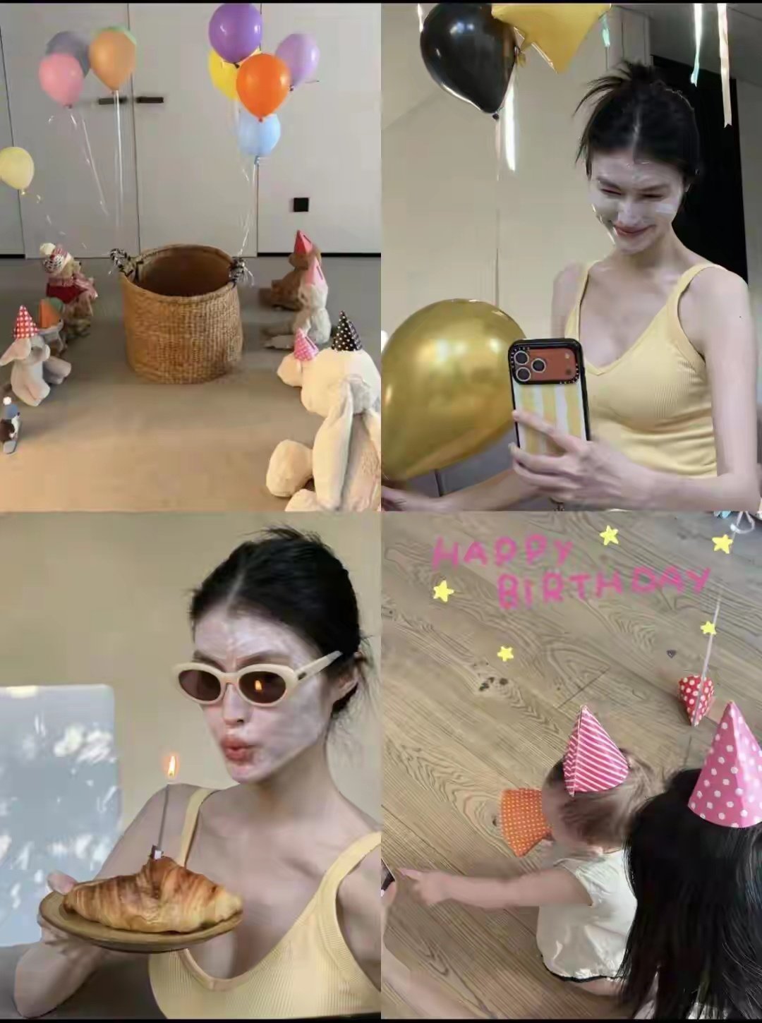 超模何穗37岁生日，晒出与1岁儿子温馨合照；此前与陈伟霆为儿子办周岁宴，双方家人悉数到场​