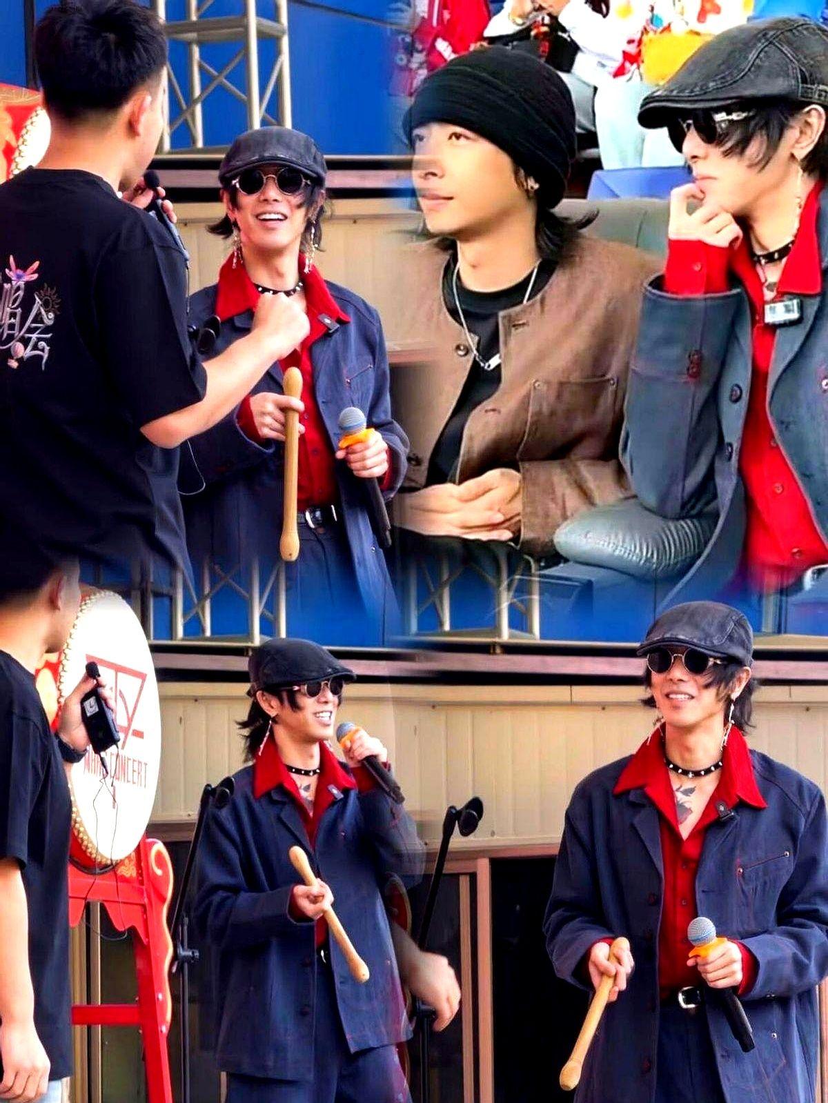 最近华晨宇在海南的造型，真把我看愣了！蓝西装配大红衬衫，长发墨镜加耳环，这混搭风