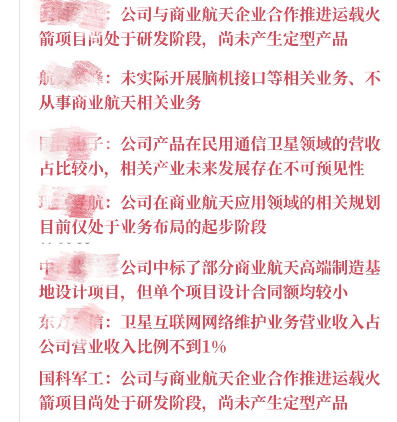 商业航天终于要踩下刹车键了吗？今天盘后一大堆公司纷纷跑出来发布公告，有的提示