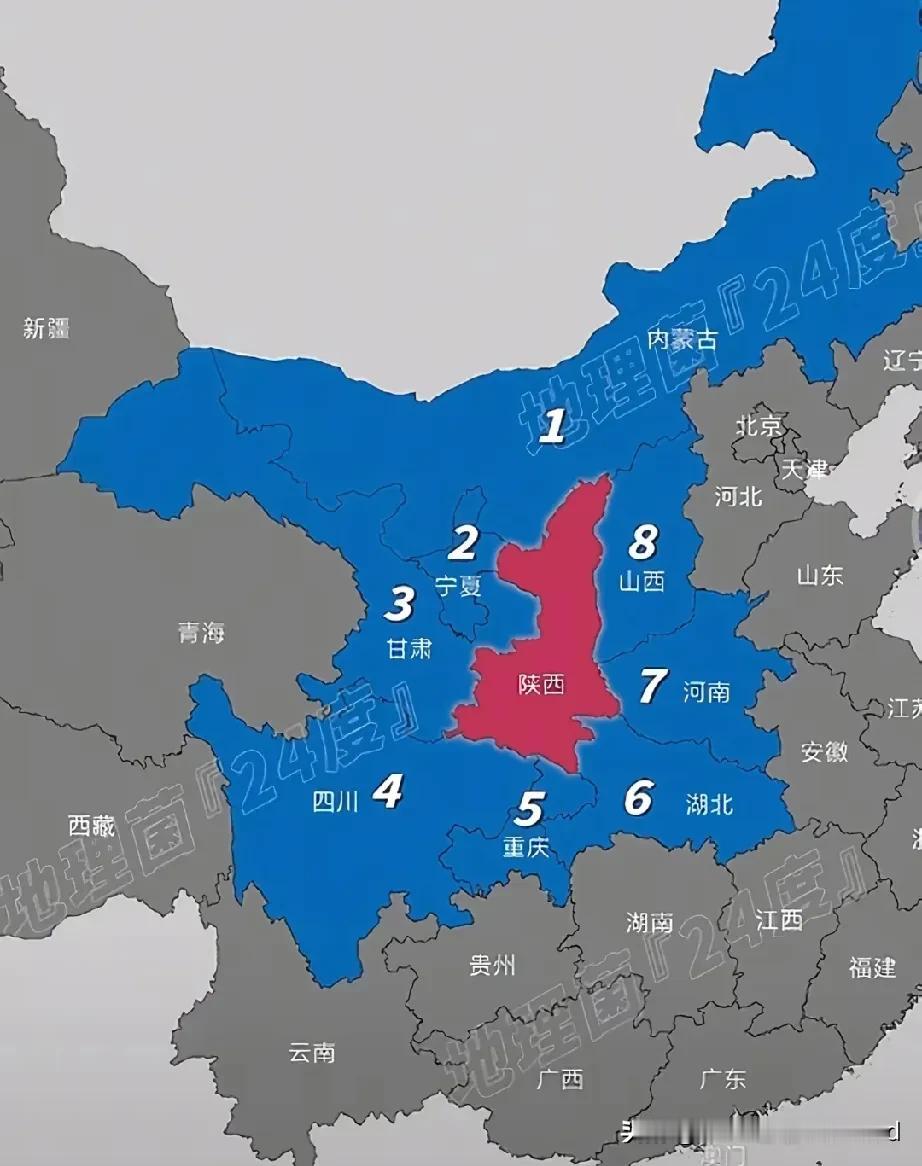 最多邻居的省份不是陕西，虽然陕西与八地相接壤。但内蒙古除了中国八地接壤外，