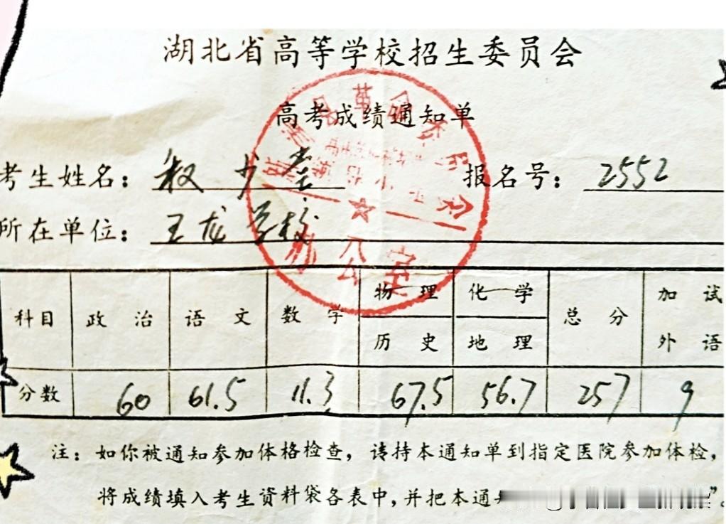 程少堂｜一张257分的成绩单，记录了我1978年的高考1978年7月20、2