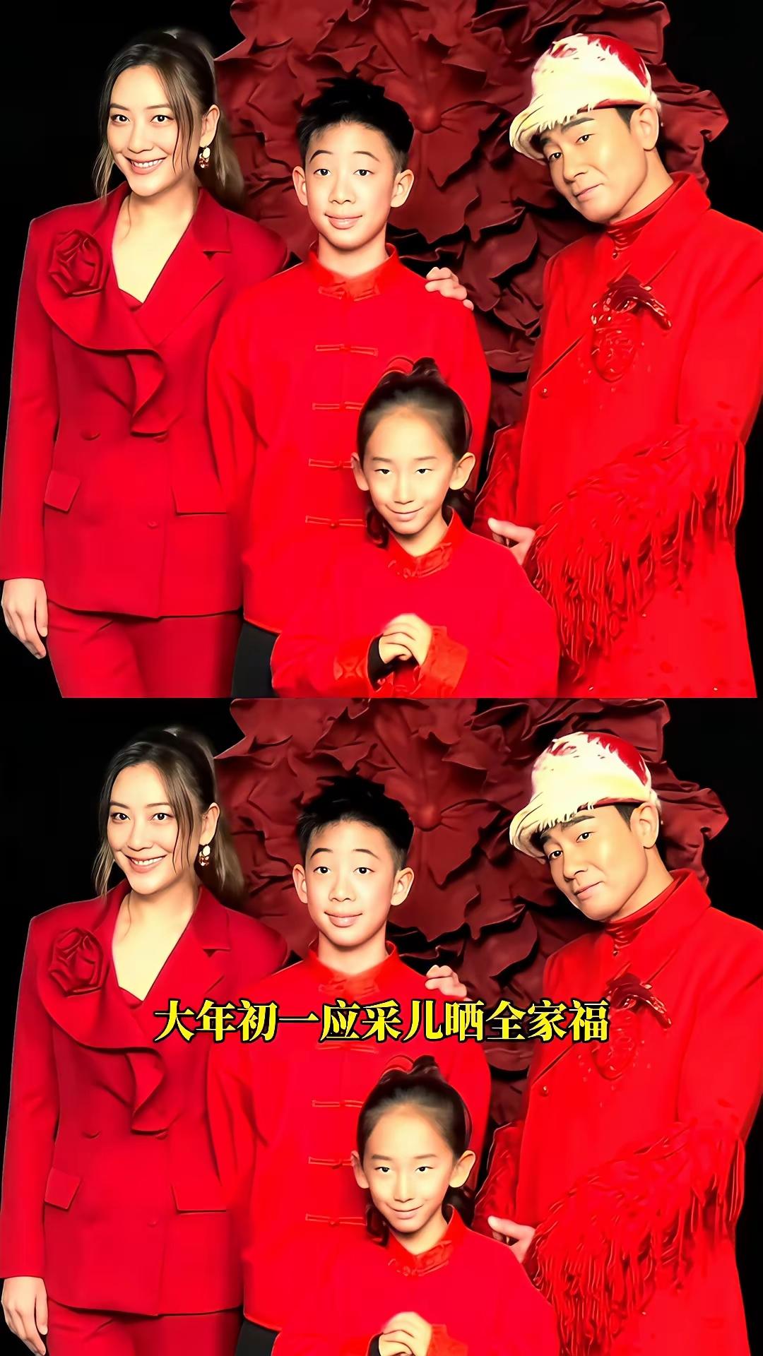 应采儿当年说不敢生女儿，怕长得像陈小春，现在看是真有先见之明。大年初一全家