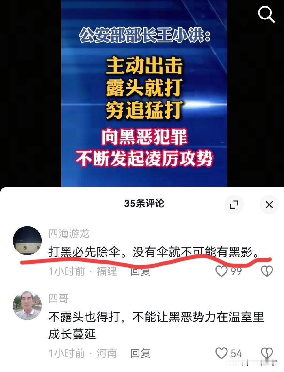 打击黑恶势力！必须对症下药[赞]，打黑必先除保护伞。