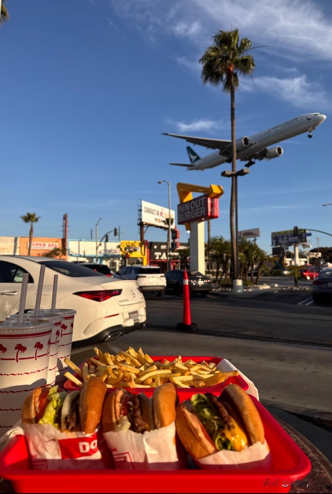 美国加州特产Innout汉堡，味道很好，而且搭配很健康啊，有两片厚实的牛肉饼