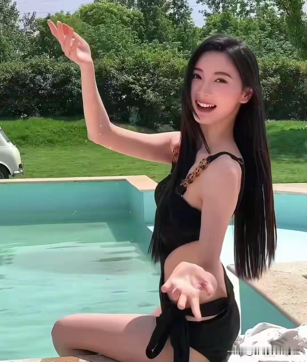 金佳悦，篮球主播，之前在腾讯体育，现在是咪咕体育当家女主播。夏日度假，一身黑