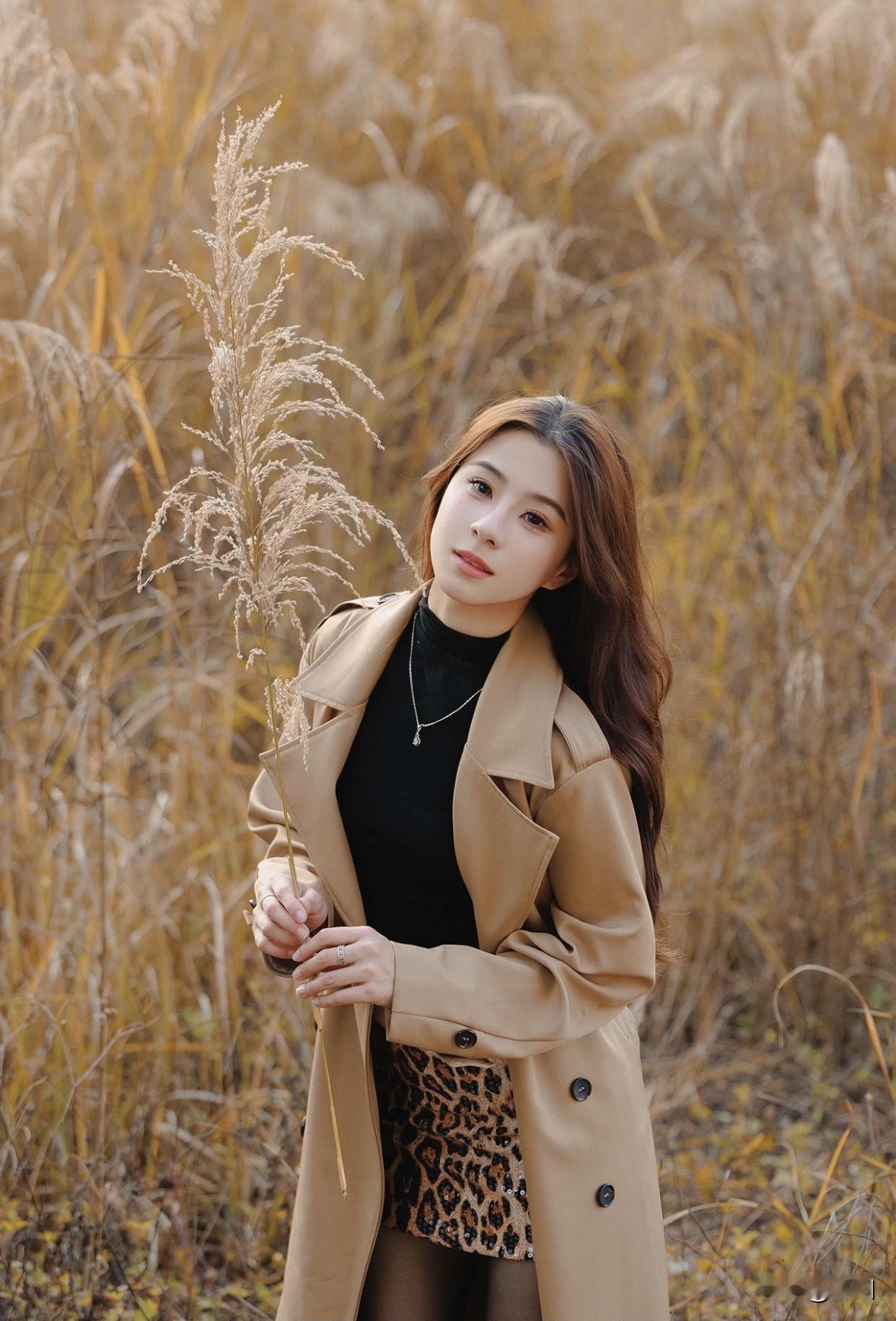 治愈系美景照秋风起，芳草萋，美人倚，思无涯。