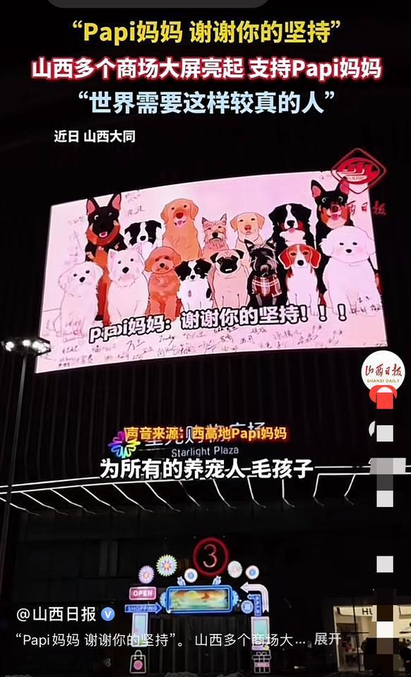 山西各大商场亮屏声援北京李女士，为李女士站台？用意何在！北京李女士辞