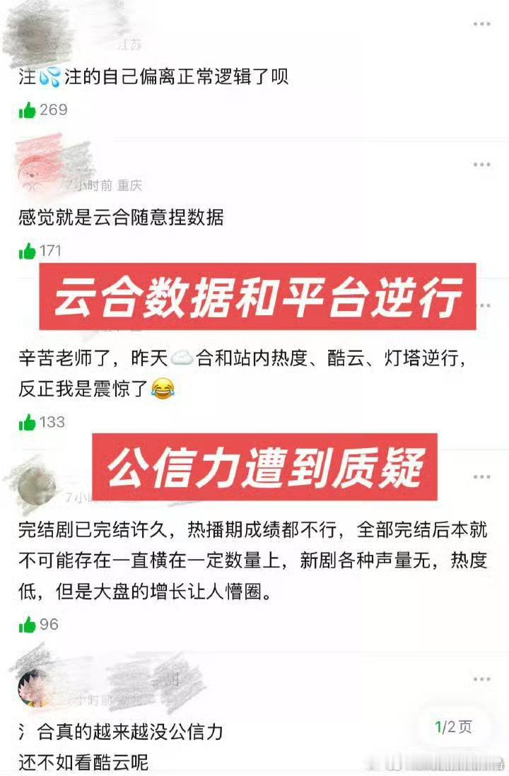 数据大佬没法看云合数据了。[doge]云合为了赴山海，不是微调而是大修，云合官博