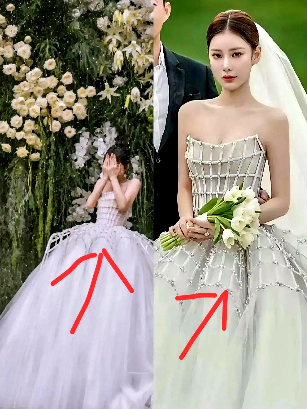 马筱梅撞衫深夜徐老师？这事儿本身没啥稀奇的。重点是，两位的婚礼风格，简直是光谱两