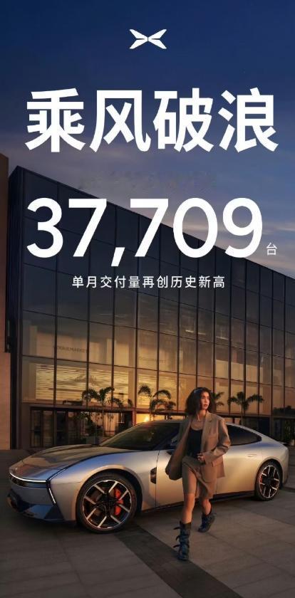8月蔚小理的交付成绩分别为：小鹏：37709，交付创历史新高，同比大涨169%