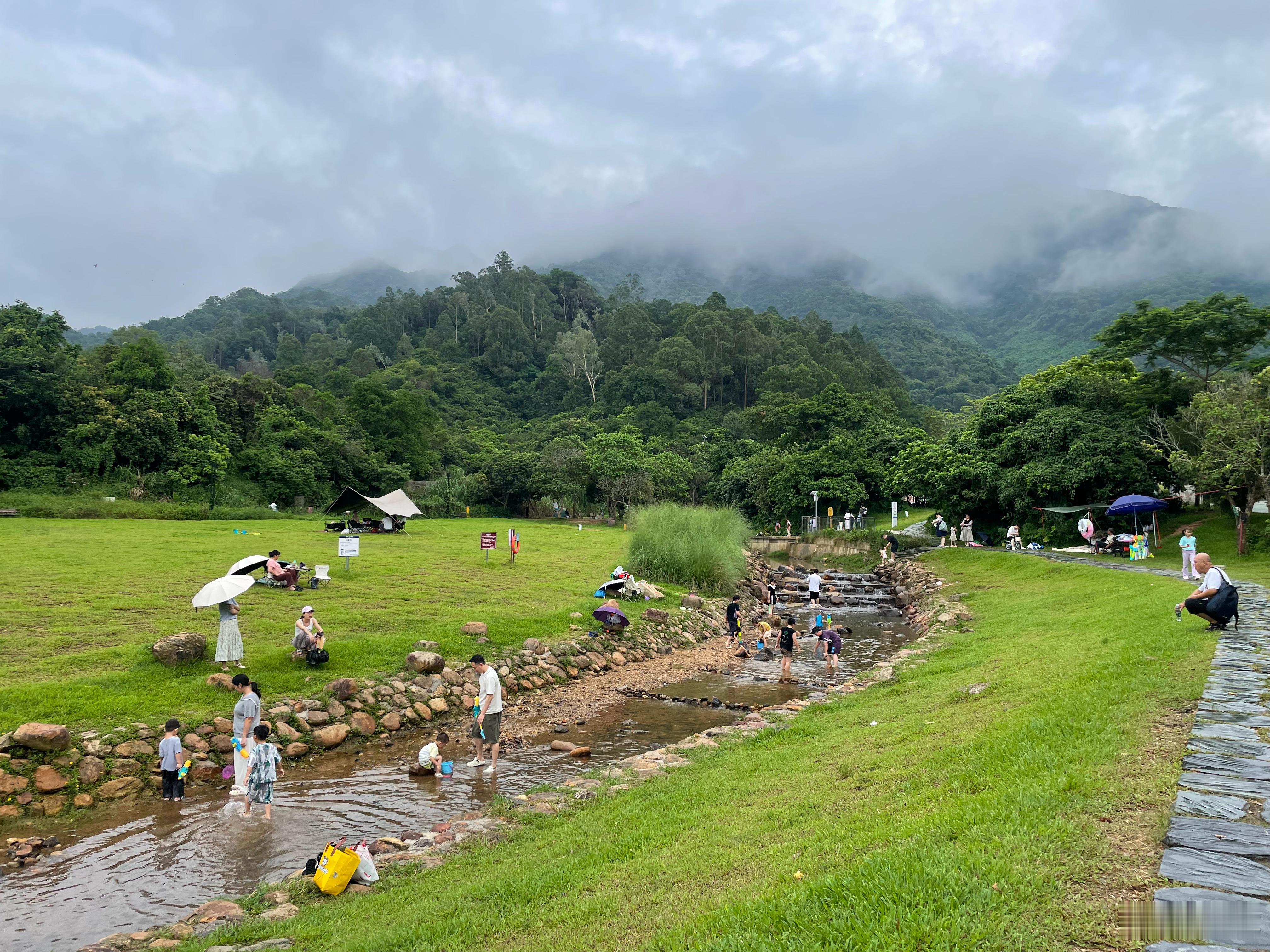 跟风挖到宝藏溪流玩水的地方，无需门票人少树荫足，夏天遛娃、露营一站式搞定。溪水清