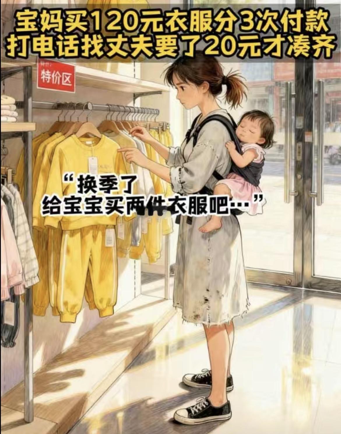 “多少宝妈买衣服买不起，找老公要”[无奈吐舌][无奈吐舌]