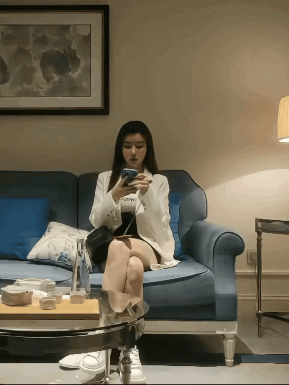 坐在沙发上半个小时了，不停发信息。有这么忙吗？