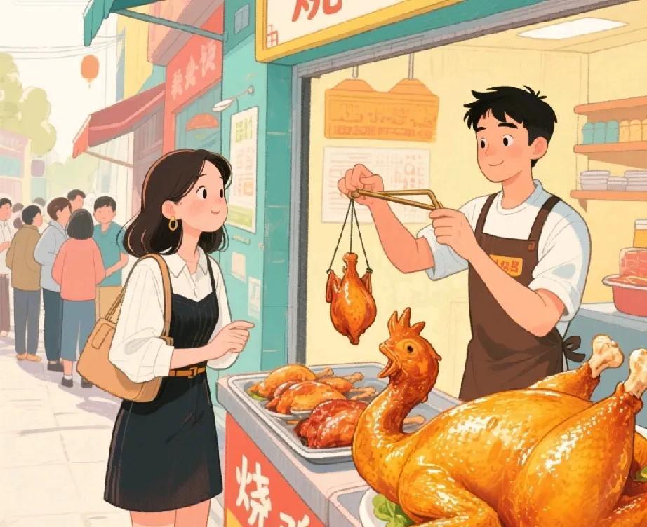买了个烧鸡，商家隐藏的秘密被我发现了。今天忽然很馋烧鸡。说买就买，这家的烧鸡