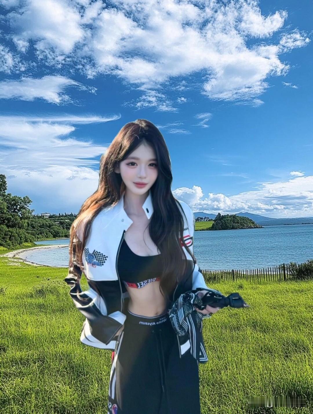 夏日海边少女，清新自然，阳光明媚，尽情享受美好时光！🌞🌊👗