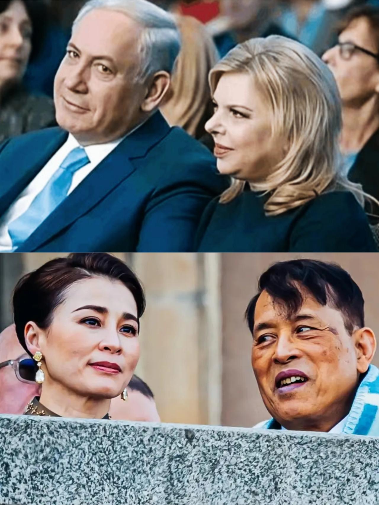 同样是和自己的妻子在一起，泰国国王和内塔尼亚胡的眼神看起来，谁的更特别呢？泰国