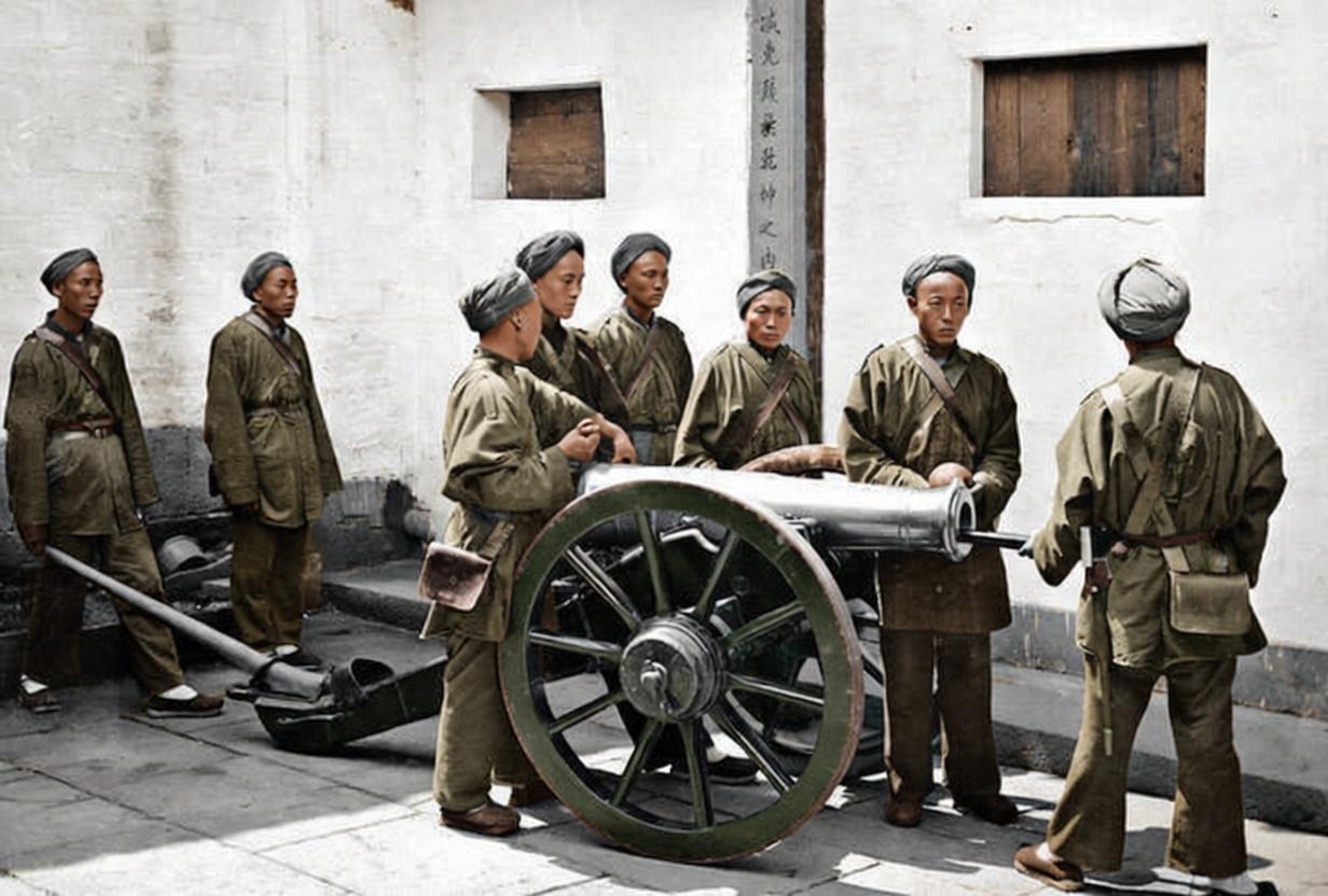 这张照片是1871年由英国摄影师约翰·汤姆逊在南京金陵机器制造局内拍摄的，8名清