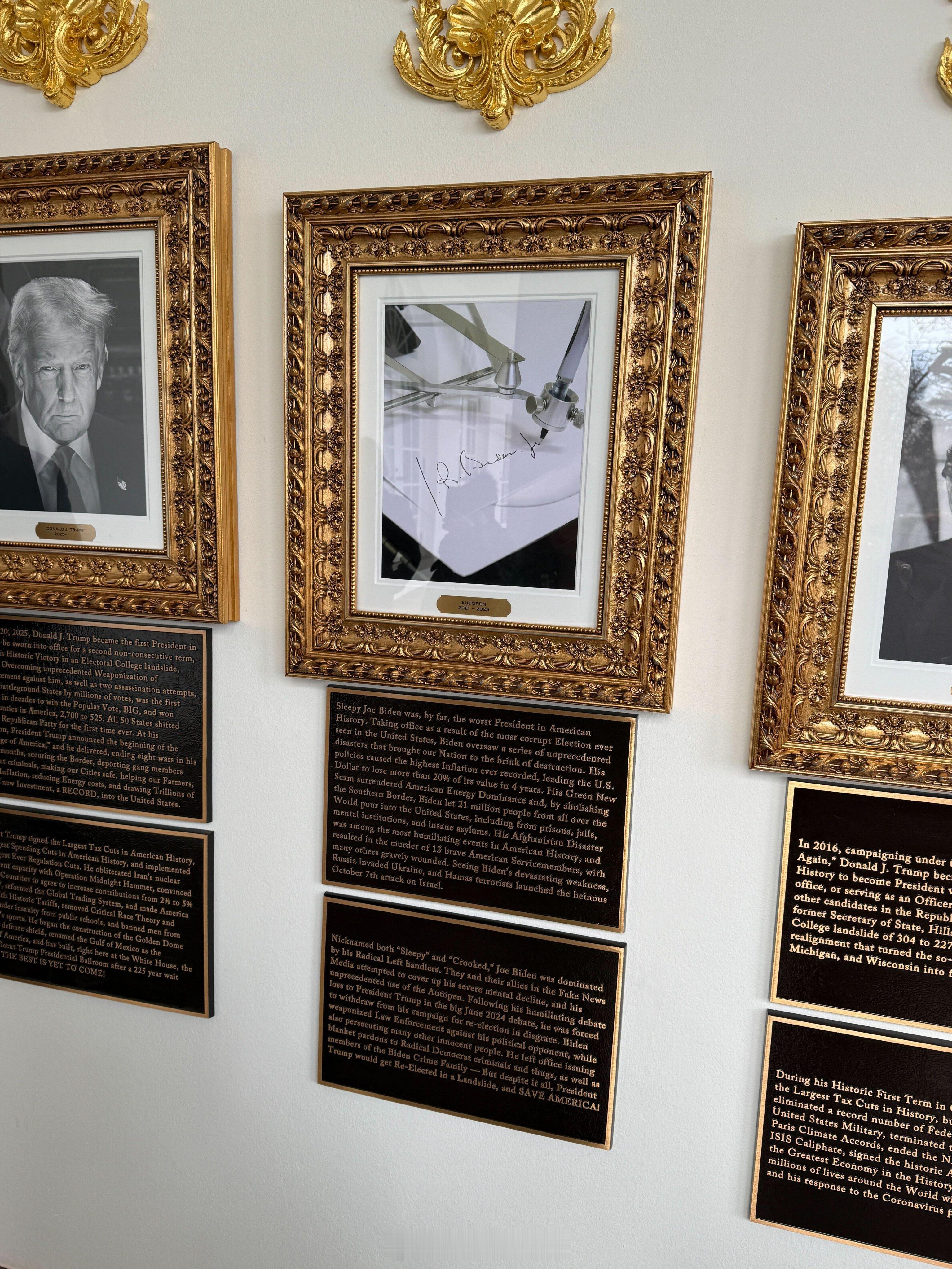 白宫总统星光大道铭文牌添加拜登的铭文：瞌睡乔·拜登毫无疑问是美国历史上最差的总统