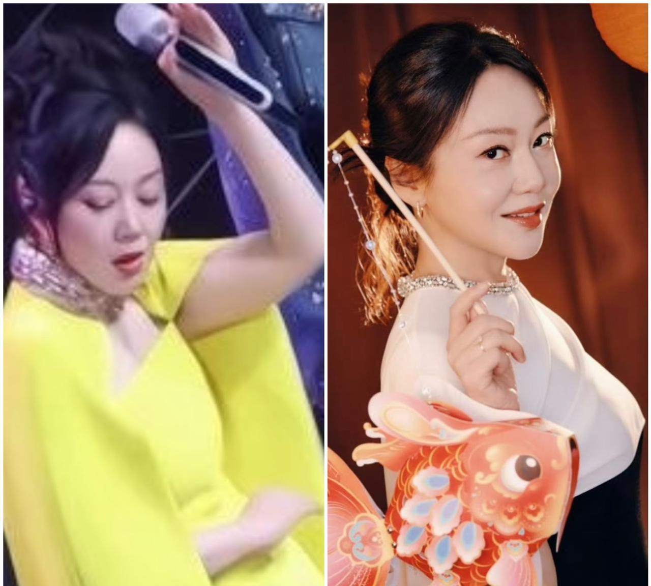 我问我妈为什么闫妮中秋晚会像换了个人？你没发现吗？上回大湾区她穿亮片裙随歌舞
