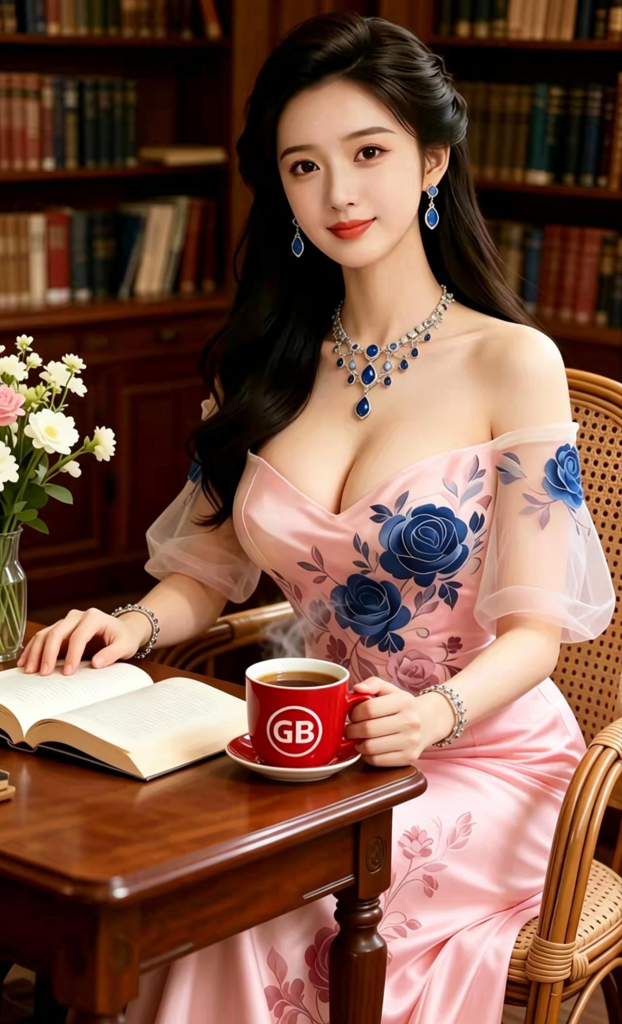 《书室浅序》旧木书架驮着满架的晨光，藤椅的纹路里，浸着午后的温香。她斜