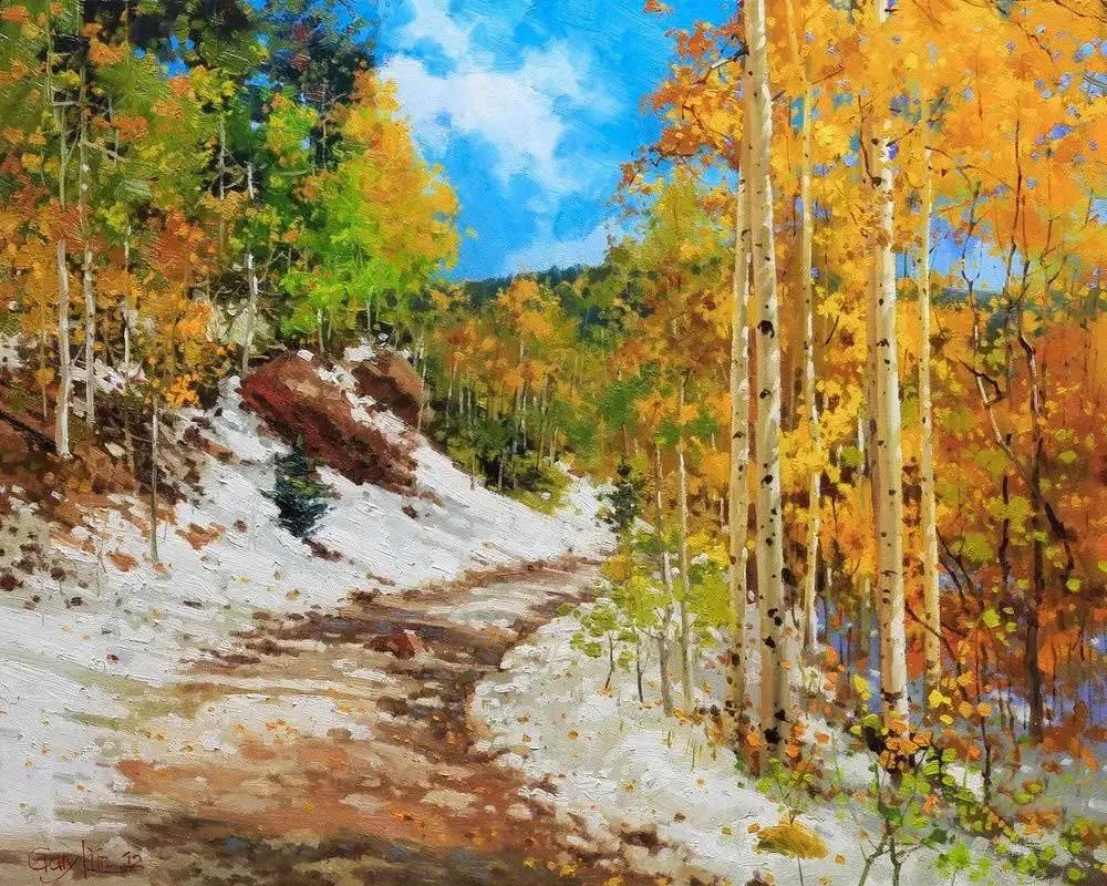 充满激情，明亮欢乐的油画，就是美！加里·金的风景画明亮欢乐，充满激情，美！如诗如