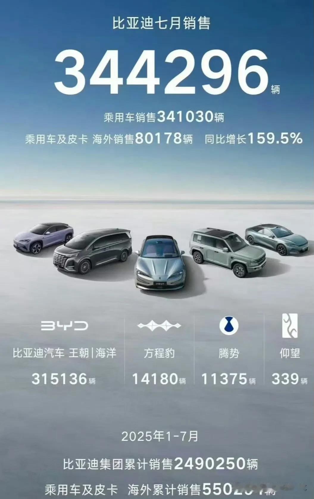 不过，海外比亚迪销量进步明显，同比增长159%。感觉，比亚迪又要开启降价模