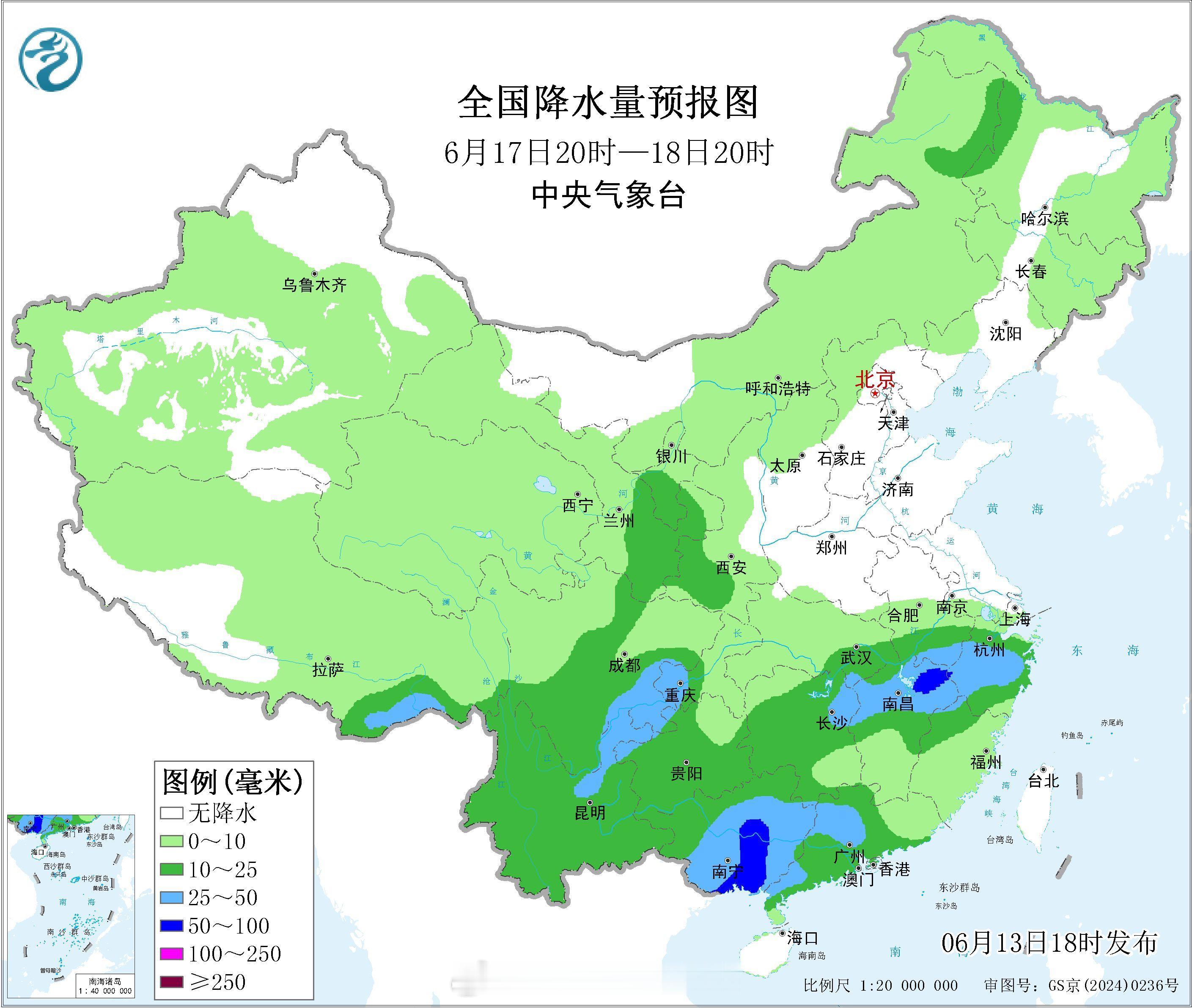 气象观察团简单说一下未来十天内的强降雨趋势吧：未来四天，受到偏北风南下压制影响
